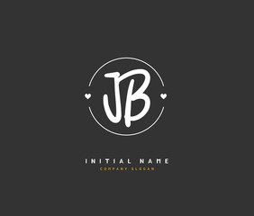 J B JB Beauty vector initial logo, handwriting logo of initial signature, wedding, fashion, jewerly, boutique, floral and botanical with creative template for any company or business.