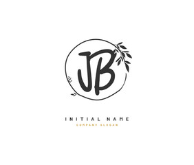 J B JB Beauty vector initial logo, handwriting logo of initial signature, wedding, fashion, jewerly, boutique, floral and botanical with creative template for any company or business.