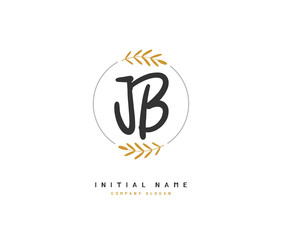 J B JB Beauty vector initial logo, handwriting logo of initial signature, wedding, fashion, jewerly, boutique, floral and botanical with creative template for any company or business.
