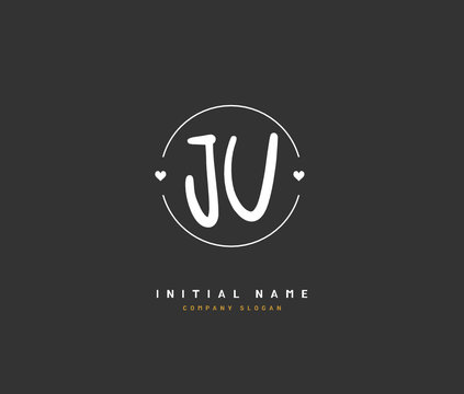 J U JU Beauty vector initial logo, handwriting logo of initial signature, wedding, fashion, jewerly, boutique, floral and botanical with creative template for any company or business.