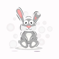 Cute rabbit cartoon design vector