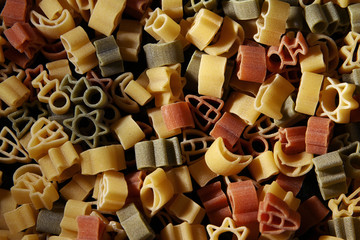 Fototapeta na wymiar Shape pasta for kids