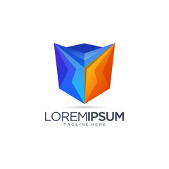 Abstract Colorful Shield Logo Vector Template