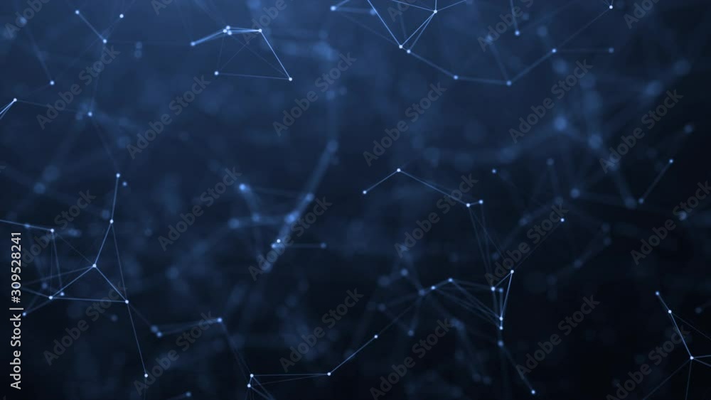 Poster 3d render abstract background dot and a connection line for cyber futuristic data network concept, w