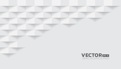 White abstract modern square texture background, 3d paper art style that looks creased design