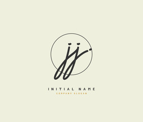 J JJ Beauty vector initial logo, handwriting logo of initial signature, wedding, fashion, jewerly, boutique, floral and botanical with creative template for any company or business.