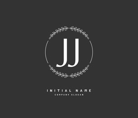 J JJ Beauty vector initial logo, handwriting logo of initial signature, wedding, fashion, jewerly, boutique, floral and botanical with creative template for any company or business.