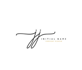 J JJ Beauty vector initial logo, handwriting logo of initial signature, wedding, fashion, jewerly, boutique, floral and botanical with creative template for any company or business.