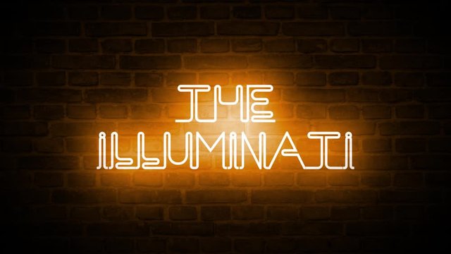 A high quality video of a neon sign that reads: The Illuminati