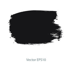 brush strokes watercolor background. Vector black paint
