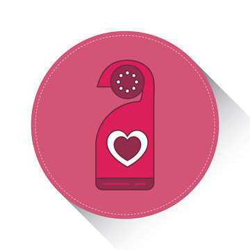 recommend clip art:  Do not disturb hanger. Door tag with hearts line icon