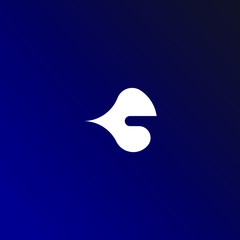 C Initial Letter Logo Design with Digital Pixels in Blue Purple Colors.