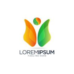 Abstract Colorful People Logo Vector Template