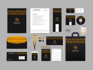 Corporate identity set branding template design kit. editable brand identity with abstract background color for Business Company and Finance Vector eps 10