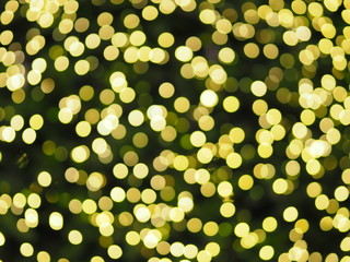 bokeh from shooting table tennis lights colorful lighting, yellow color blurred of background Christmas Day