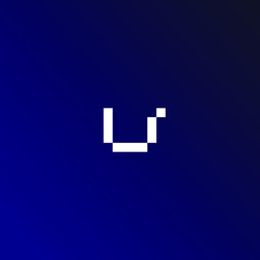 U Initial Letter Logo Design with Digital Pixels in Blue Purple Colors.
