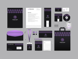 Corporate identity set branding template design kit. editable brand identity with abstract background color for Business Company and Finance Vector eps 10