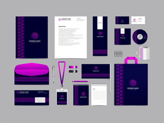 Corporate identity set branding template design kit. editable brand identity with abstract background color for Business Company and Finance Vector eps 10