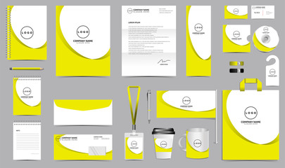 Corporate identity set branding template design kit. editable brand identity with abstract background color for Business Company and Finance Vector eps 10