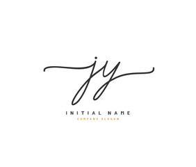J Y JY Beauty vector initial logo, handwriting logo of initial signature, wedding, fashion, jewerly, boutique, floral and botanical with creative template for any company or business.