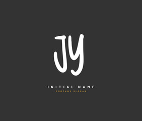 J Y JY Beauty vector initial logo, handwriting logo of initial signature, wedding, fashion, jewerly, boutique, floral and botanical with creative template for any company or business.