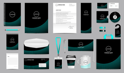 Corporate identity set branding template design kit. editable brand identity with abstract background color for Business Company and Finance Vector eps 10