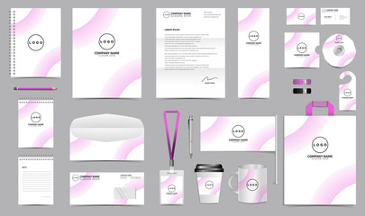 Corporate identity set branding template design kit. editable brand identity with abstract background color for Business Company and Finance Vector eps 10