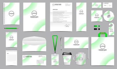 Corporate identity set branding template design kit. editable brand identity with abstract background color for Business Company and Finance Vector eps 10
