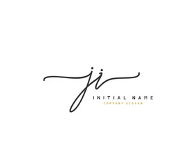 J I JI Beauty vector initial logo, handwriting logo of initial signature, wedding, fashion, jewerly, boutique, floral and botanical with creative template for any company or business.