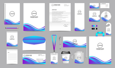 Corporate identity set branding template design kit. editable brand identity with abstract background color for Business Company and Finance Vector eps 10