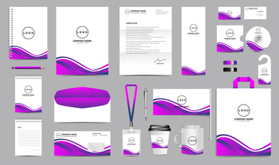 Corporate identity set branding template design kit. editable brand identity with abstract background color for Business Company and Finance Vector eps 10