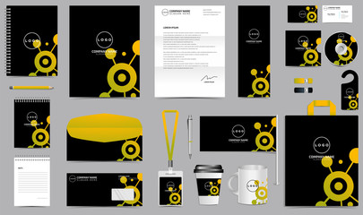 Corporate identity set branding template design kit. editable brand identity with abstract background color for Business Company and Finance Vector eps 10