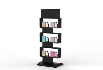 Display stand, retail display stand for product , display stands isolated on white background. 3d illustration