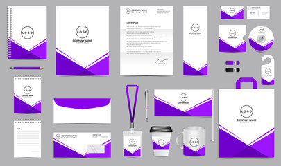 Corporate identity set branding template design kit. editable brand identity with abstract background color for Business Company and Finance Vector eps 10