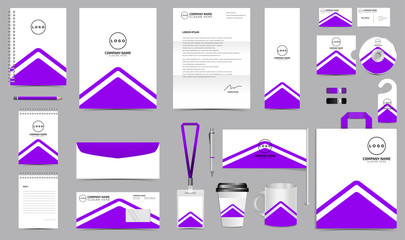 Corporate identity set branding template design kit. editable brand identity with abstract background color for Business Company and Finance Vector eps 10