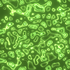 3d Rendering curve abstract illustration. Neon lighting curved lines backdrop. Colorful glowing blue green purple soft lines wavy . Sci-fi background future science concept.;