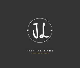 J L JL Beauty vector initial logo, handwriting logo of initial signature, wedding, fashion, jewerly, boutique, floral and botanical with creative template for any company or business.