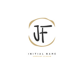 J F JF Beauty vector initial logo, handwriting logo of initial signature, wedding, fashion, jewerly, boutique, floral and botanical with creative template for any company or business.