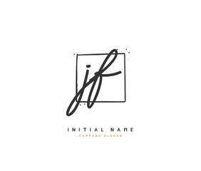 J F JF Beauty vector initial logo, handwriting logo of initial signature, wedding, fashion, jewerly, boutique, floral and botanical with creative template for any company or business.