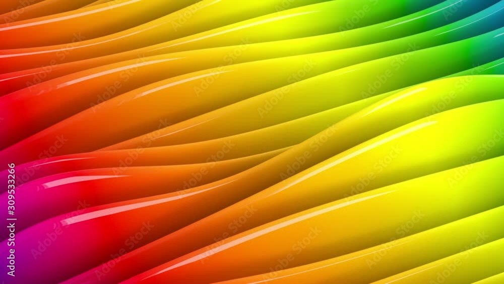 Poster seamless looping colorful waving stripe. abstract artwork. 3d rendering.