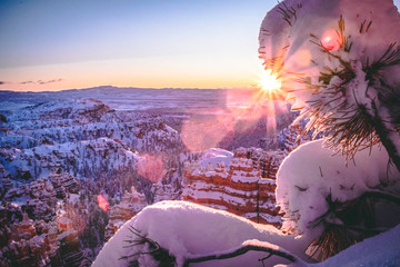 Snowy Winter Sunrise - Bryce Canyon National Park