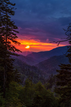 Morton Overlook Great Smoky Mountain National Park At Sunset