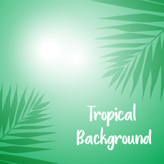 Sunset - tropical background illustration with coconut tree silhouette