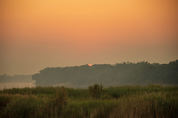 Fototapeta na wymiar Scenic View Of Field Against Sky During Sunset