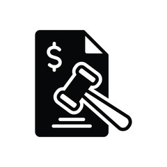 Black solid icon for penalty 