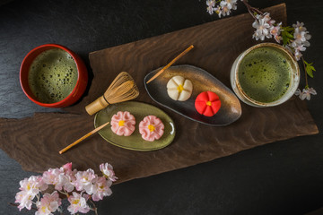 Fototapeta na wymiar 日本茶　抹茶　green tea made in Japan