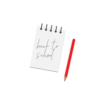 Back to school design idea with red pencil and note papers