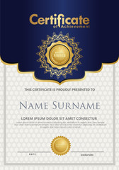Luxury and elegant certificate template. Vector illustration