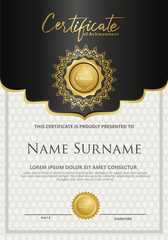 Luxury and elegant certificate template. Vector illustration