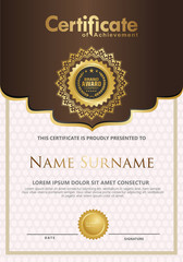 Luxury and elegant certificate template. Vector illustration